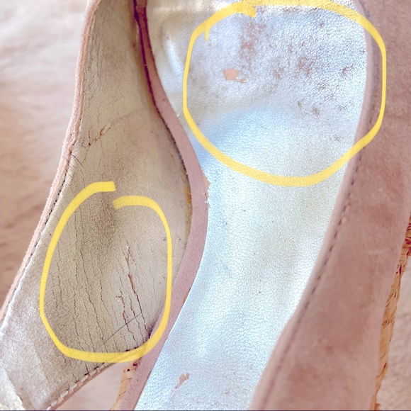 Guess sandals wedge light pink suede size 8 1/2M - Picture 9 of 10